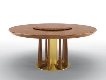 PETRUS - Round walnut table with Lazy Susan by BRUNO ZAMPA - view 2